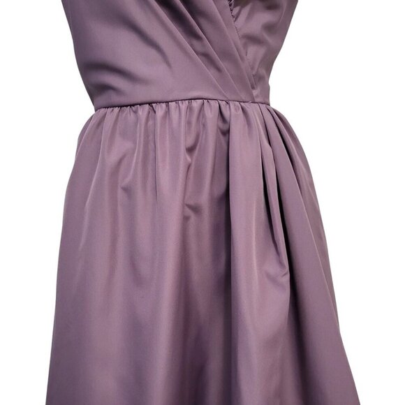 Vintage EVE OF MILADY Lavender Satin Prom Gown 1970s ILGWU - Picture 4 of 12